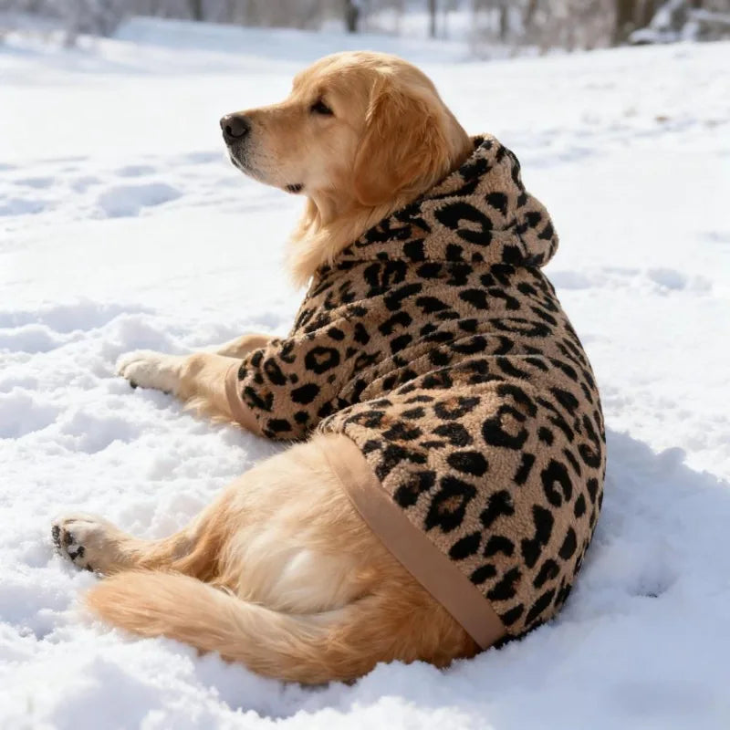 Cosy Leopard Print Dog Hoodie
