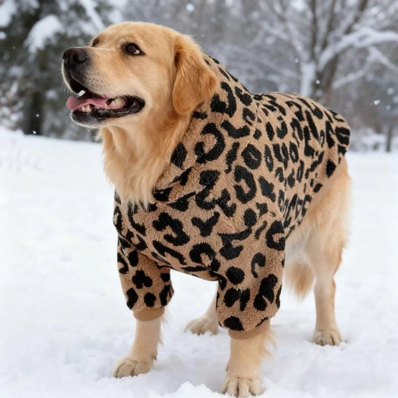 Cosy Leopard Print Dog Hoodie