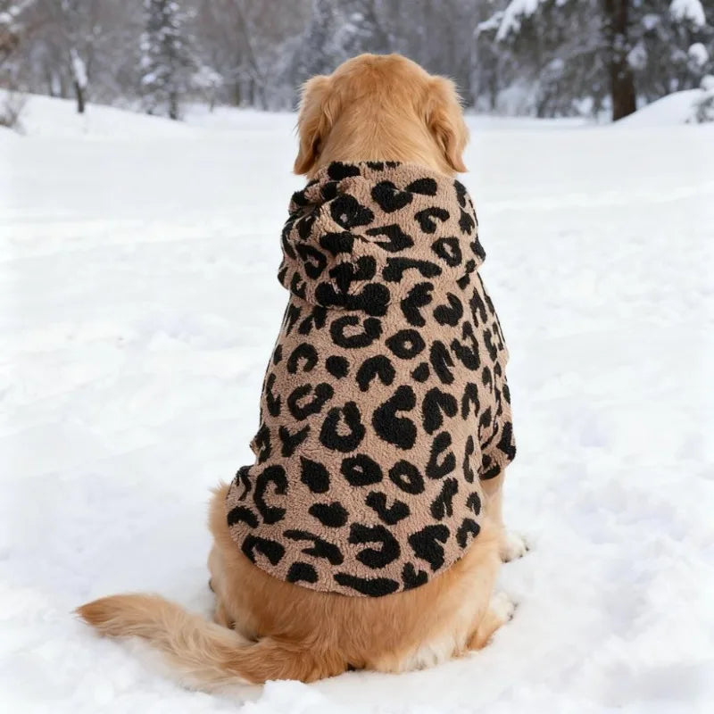 Cosy Leopard Print Dog Hoodie
